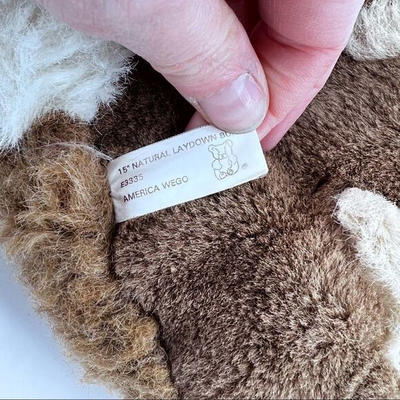 VINTAGE America Wego 15” Natural Lay‎ Down Bunny 1980s 80s - Picture 7 of 7